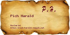Pich Harald névjegykártya